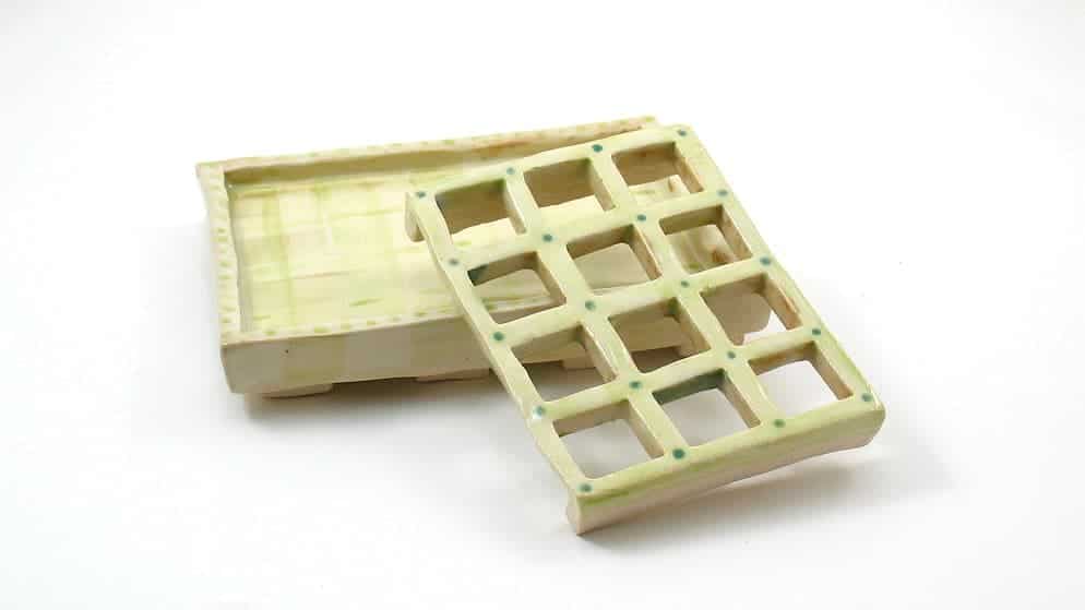 Green Soap Dish with Dots