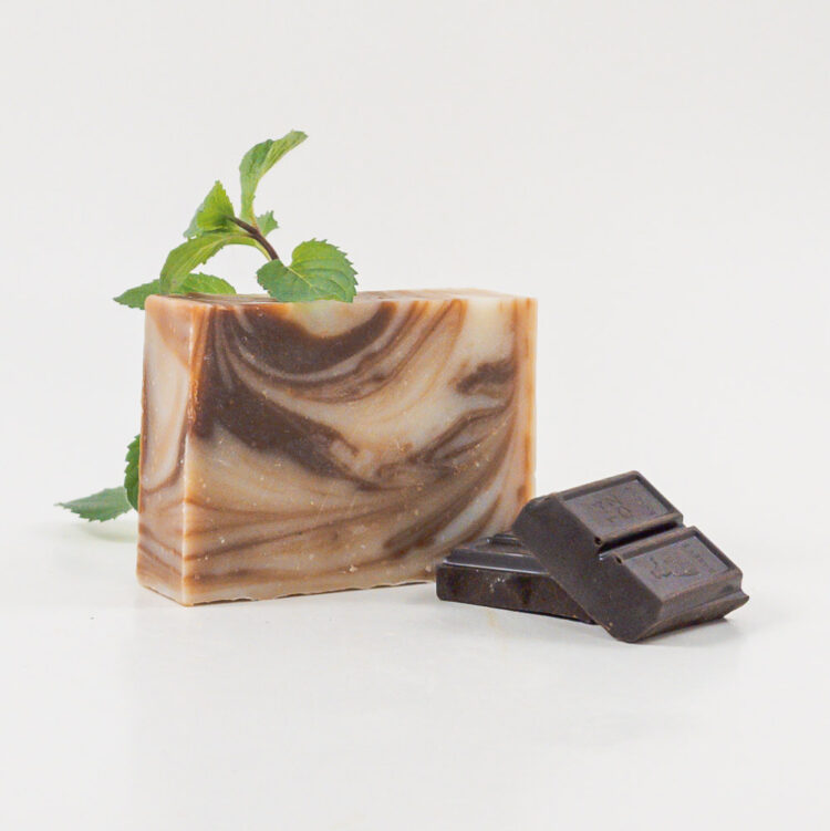 Chocolate Mint Soap unwrapped