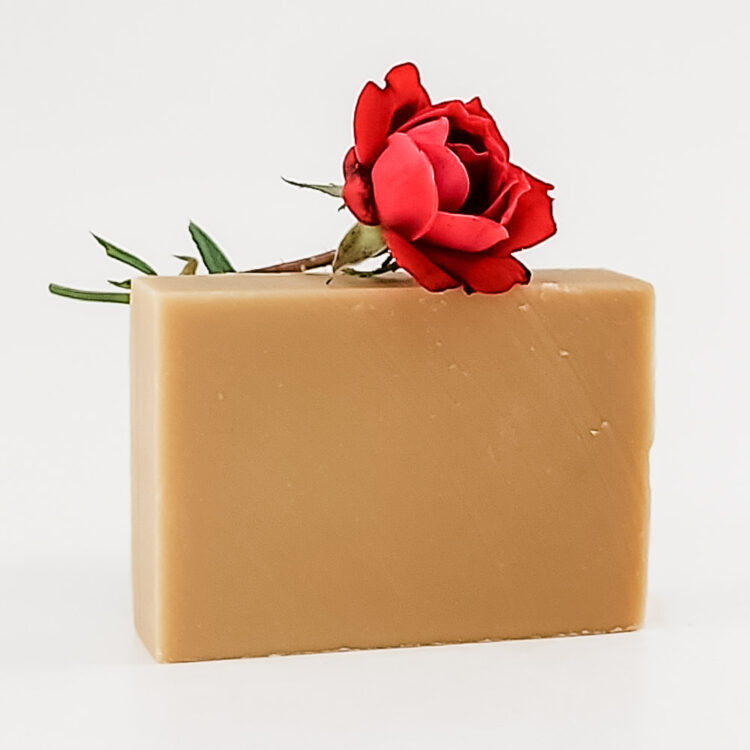 Rose Milk Soap unwrapped