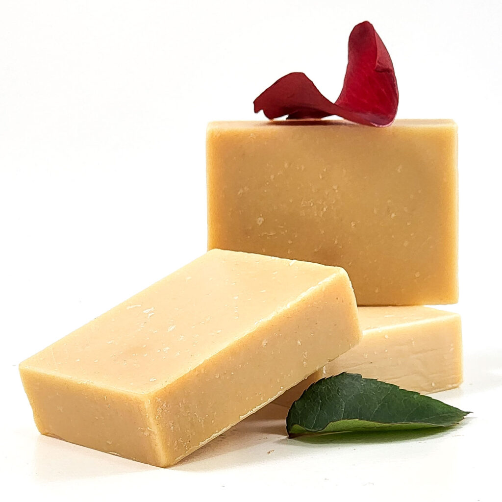 rose milk soap bars created with rose essential oil