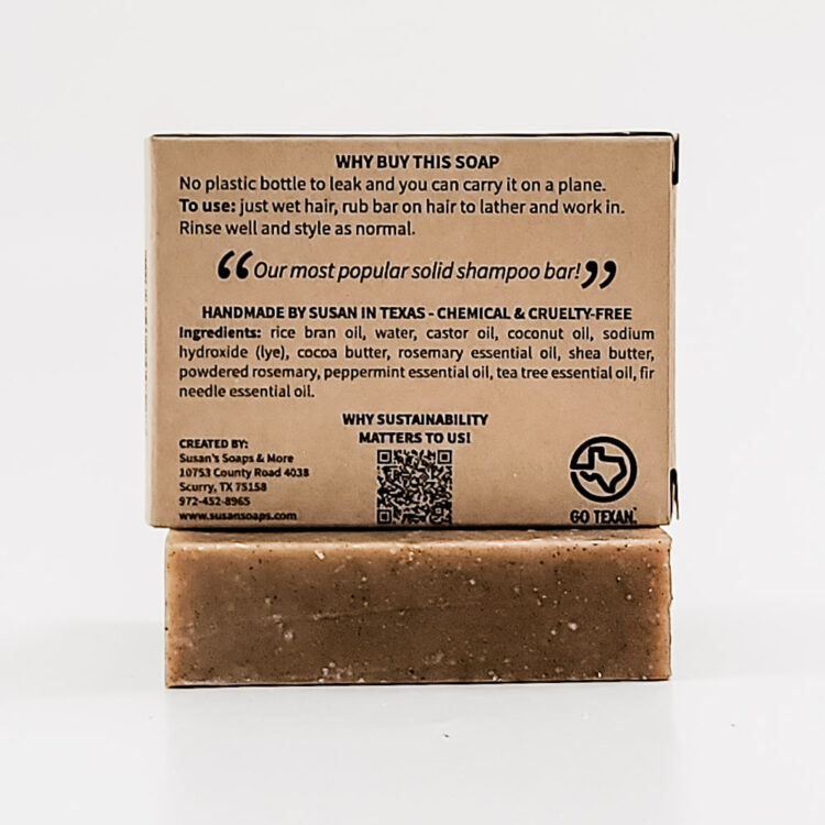 Rosemary Mint Shampoo Bar Box Back