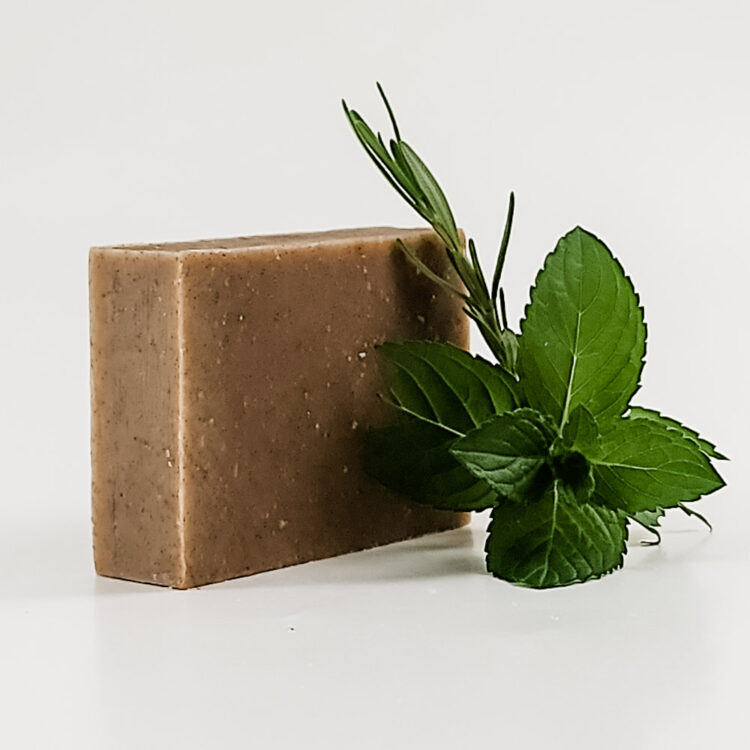 Rosemary Mint Shampoo Bar unwrapped