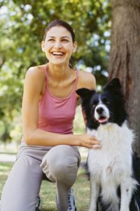 woman with dog