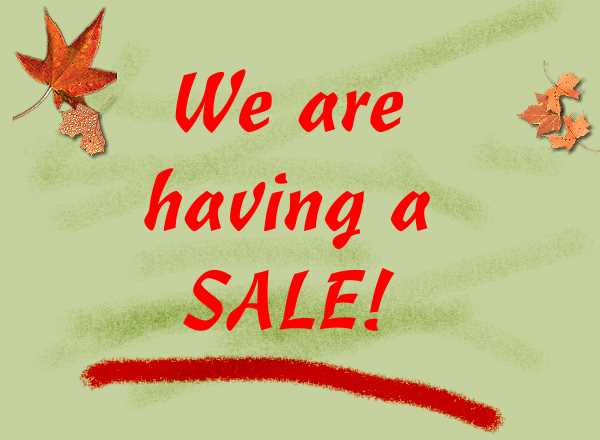 We are having a sale!