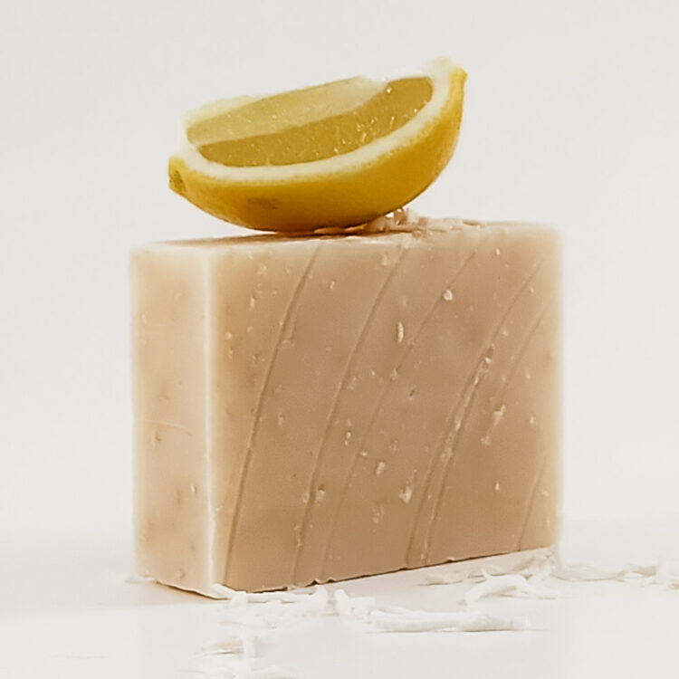 Lemon Zest Soap unwrapped