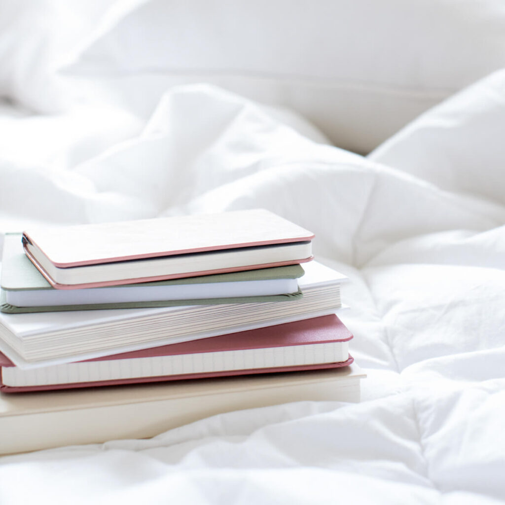 books in bed, no banned screens