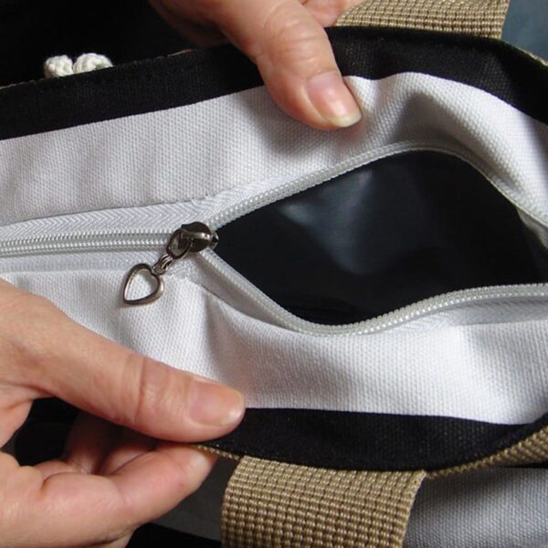 Tote - Closeup of Zipper Pocket