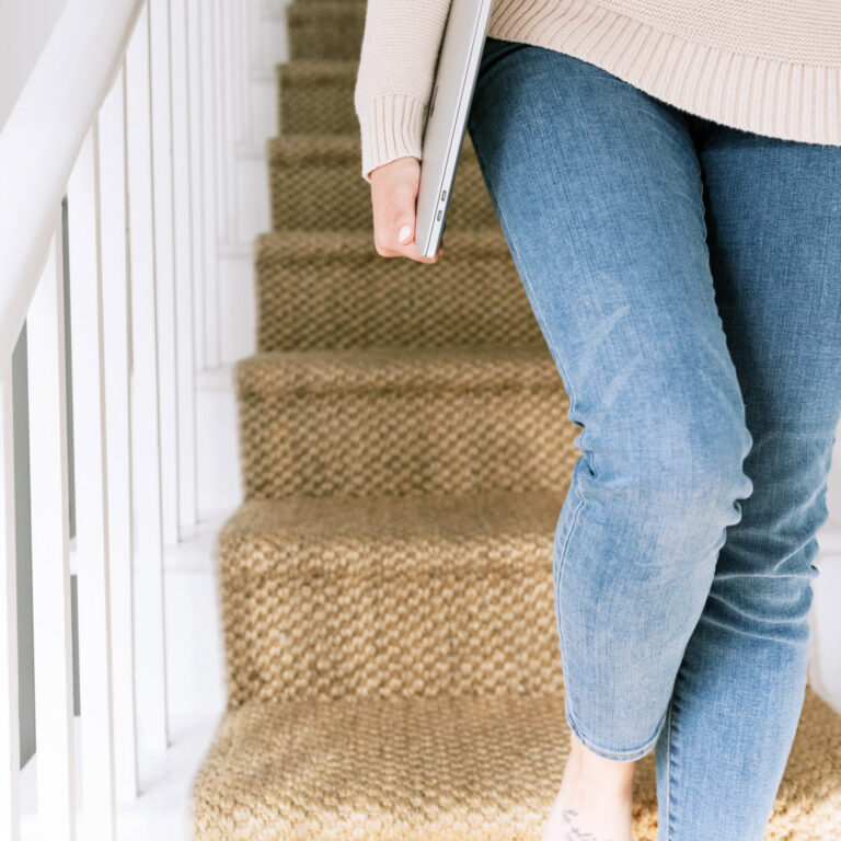 Walking down the steps