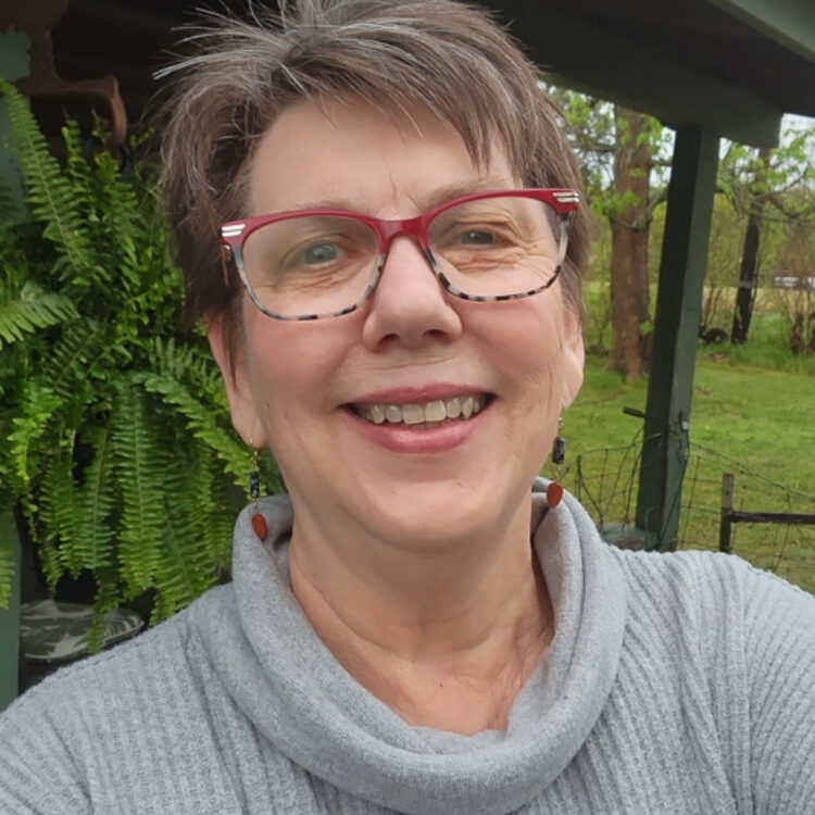 Susan in backyard