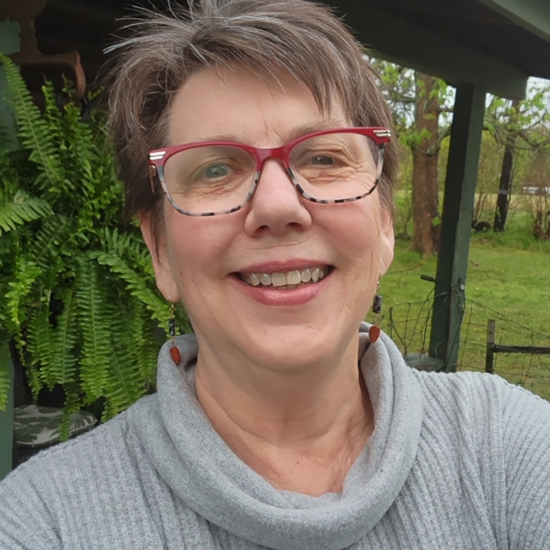 Susan in backyard