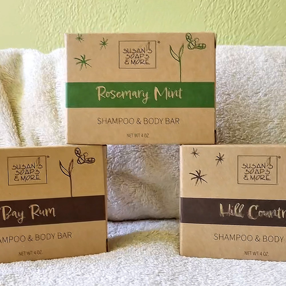 Solid Shampoo Bars in three scents