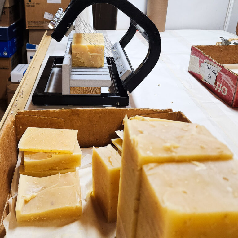 Natural Soap Being Cut
