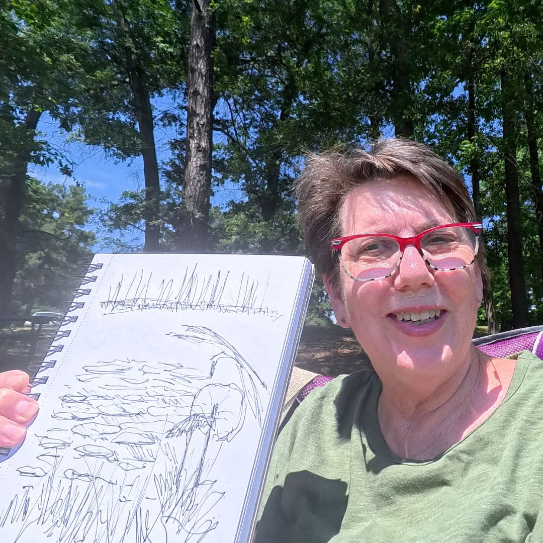 Susan holding Water Lily Sketch