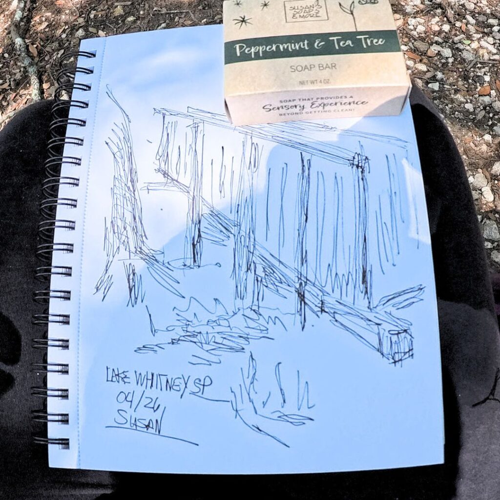 Lake Whitney State Park Sketch and Soap I brought