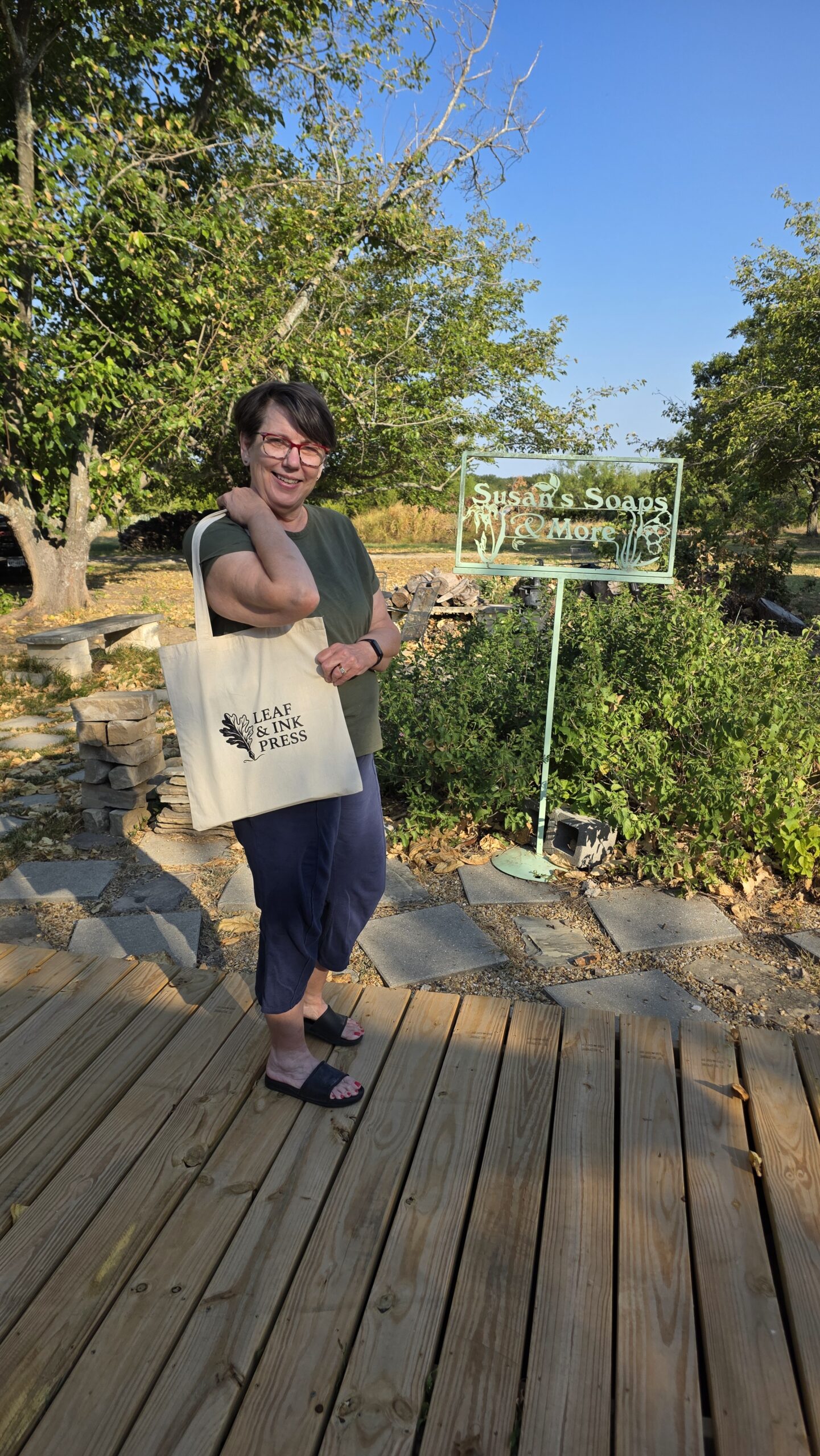 Susan with tote
